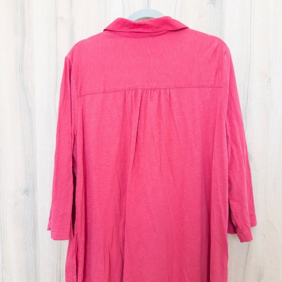 Sundance Women Shirt Dress Size XL Pink Button Front Cotton Boho Casual Chic - Picture 6 of 6
